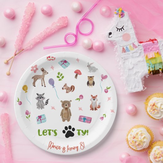 パワティ！野生動物子供の誕生日 ペーパープレート (パーティー)