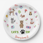 パワティ！野生動物子供の誕生日 ペーパープレート (正面)