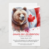 パワフルなグリズリーベア & カナダ  | カナダデー 招待状 (正面/裏面)