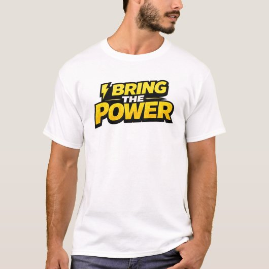 パワフルな稲妻電気技士Tシャツ Tシャツ (正面)