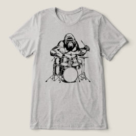 パワフルゴリラドラマー ロックフルドラムキット トライブレンドTシャツ