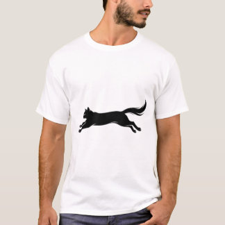パワフルブラックキャットベクターTシャツ Tシャツ