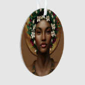 パワーへの痛み |アフリカ系アメリカ人クイーン オーナメント (正面)