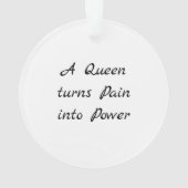 パワーへの痛み |アフリカ系アメリカ人クイーン オーナメント (裏面)