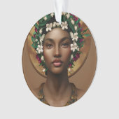 パワーへの痛み |アフリカ系アメリカ人クイーン オーナメント (正面)