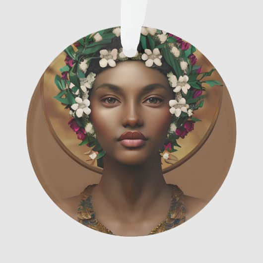 パワーへの痛み |アフリカ系アメリカ人クイーン オーナメント (正面)