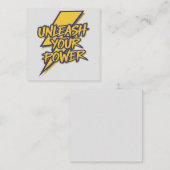 パワーやる気を起こさせる稲妻ボルト スクエア名刺 (正面/裏面)