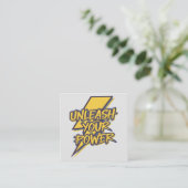 パワーやる気を起こさせる稲妻ボルト スクエア名刺 (スタンド正面)