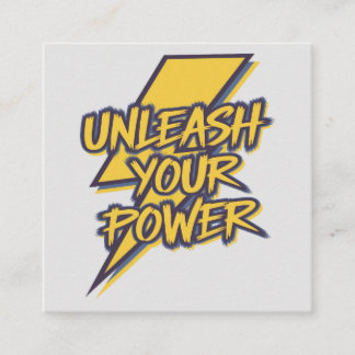 パワーやる気を起こさせる稲妻ボルト スクエア名刺