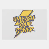 パワーやる気を起こさせる稲妻ボルト ラッピングペーパーシート (正面2)