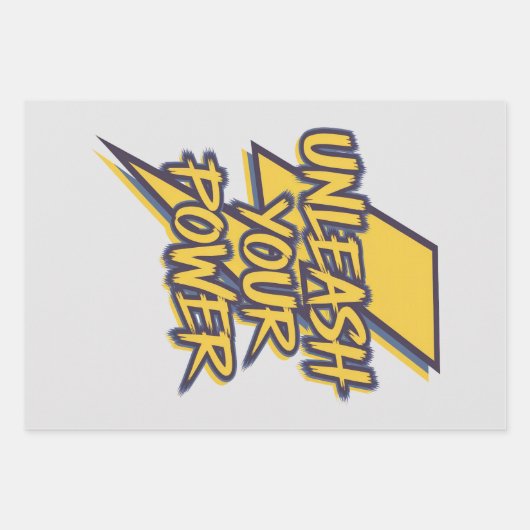 パワーやる気を起こさせる稲妻ボルト ラッピングペーパーシート (正面)