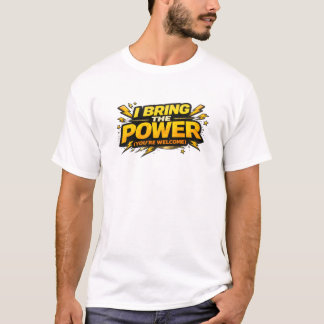 パワーをもたらすよ、どういたしまして コミック 面白Tシャツ Tシャツ