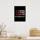 パワーアップバーおもしろい,,ゲーマー,レトロ,ギーク,おたくポスト ポスター (キッチン)