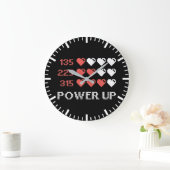 パワーアップバー, おもしろい,ゲーマー,レトロ,ギーク,おたくラーグ ラージ壁時計 (ホーム)