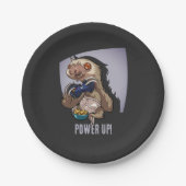 パワーアップ！漫画おもしろいスロース遊のビデオゲーム ペーパープレート (正面)