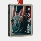 パワーウェイトリフティングジムの健康 メタルオーナメント (右)