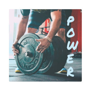 パワーウェイトリフティングジムの健康 メタルプリント