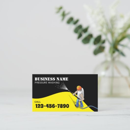 パワーウォッシャー圧力洗浄ProハウスクリーニングB 名刺 (スタンド正面)