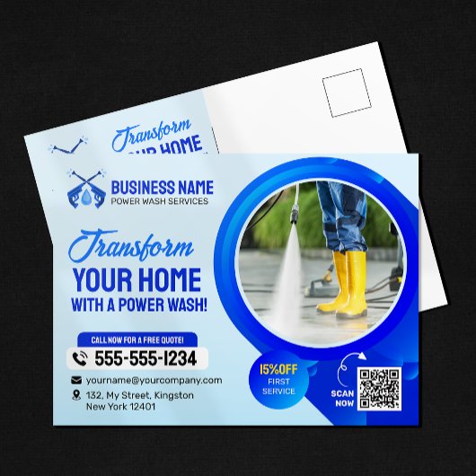 パワーウォッシュハウスクリーニング圧力洗浄 ポストカード