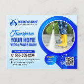 パワーウォッシュハウスクリーニング圧力洗浄 ポストカード (正面)