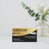 パワーウォッシュ圧力洗浄ブラック&金ゴールド洗浄 名刺 (スタンド正面)