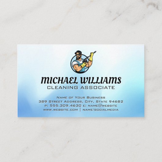 パワーウォッシングガイのロゴ | シャボン 名刺 (裏面)