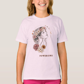 パワーガール - 花の女性、強さと自己愛 Tシャツ