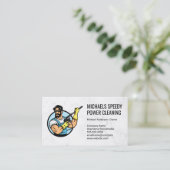 パワークリーニングロゴ |クリーンサービス 名刺 (スタンド正面)