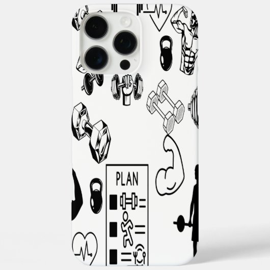 パワーグリップフォンケースヴェニーダンベルデザイン Case-Mate iPhoneケース (裏面)