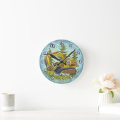 パワーショベルキッド ラウンド壁時計 (ホーム)