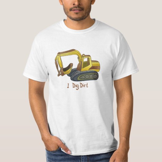 パワーショベル土掘りTシャツ Tシャツ (正面)