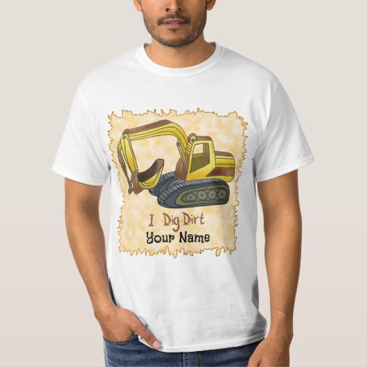 パワーショベル 掘削 Tシャツ (正面)