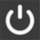 パワーシンボル(白黒) シール (正面)