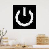 パワーシンボル（白黒） ポスター (キッチン)