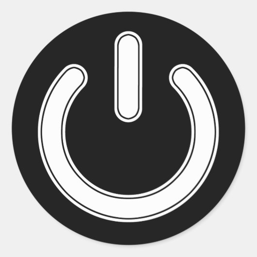 パワーシンボル（白黒） ラウンドシール (正面)