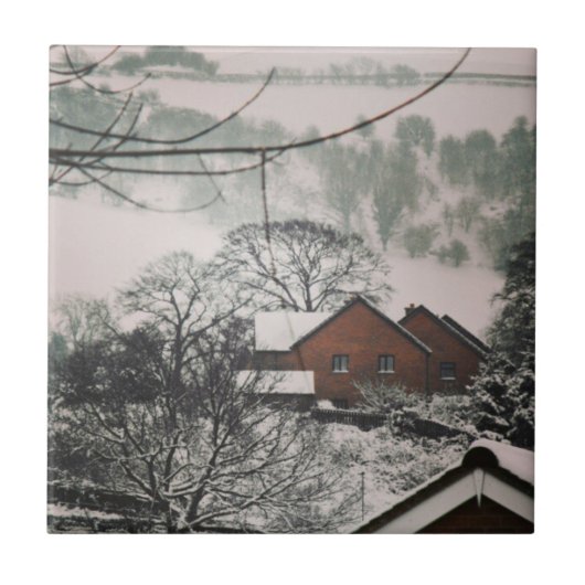 パワーズウェールズ薄暗い冬の風景 タイル (正面)