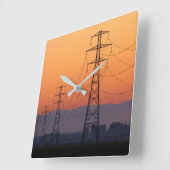 パワーパイロンアットサンセット スクエア壁時計 (傾斜)