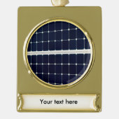パワーパネル太陽ののイメージおもしろい ゴールドプレートバナーオーナメント (正面)