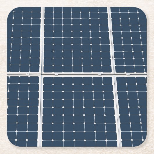 パワーパネル太陽ののイメージおもしろい スクエアペーパーコースター (正面)