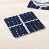 パワーパネル太陽ののイメージおもしろい スクエアペーパーコースター (アングル)
