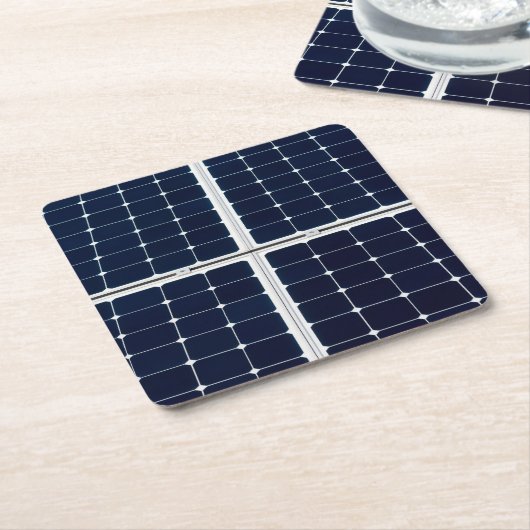 パワーパネル太陽ののイメージおもしろい スクエアペーパーコースター (アングル)
