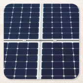 パワーパネル太陽ののイメージおもしろい スクエアペーパーコースター (正面)