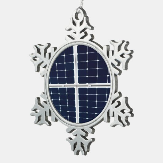 パワーパネル太陽ののイメージおもしろい スノーフレークピューターオーナメント (右)