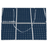 パワーパネル太陽ののイメージおもしろい ラージペーパーバッグ (正面)