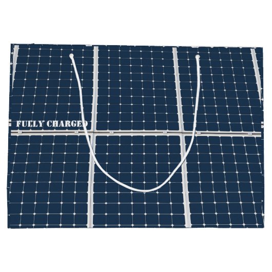 パワーパネル太陽ののイメージおもしろい ラージペーパーバッグ (裏面)