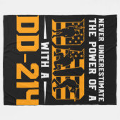 パワーパパDd214退役軍人 フリースブランケット (正面(横))