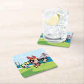 パワーパフの女のすごい子たち スクエアペーパーコースター (インサイチュ)