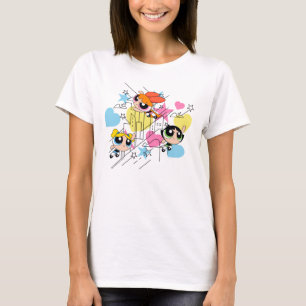 パワーパフガールズタウンズビルパターン Tシャツ