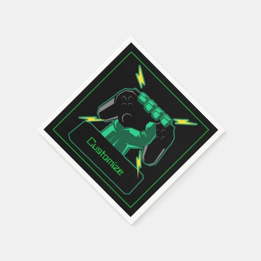 パワーパーソナライズされたゲーマー スタンダードカクテルナプキン (角)