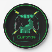 パワーパーソナライズされたゲーマー ペーパープレート (正面)